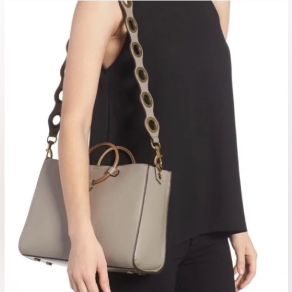 Rebecca Minkoff Gray taupe leather ring, satchel shoulder Crossbody bag - Picture 3 of 14